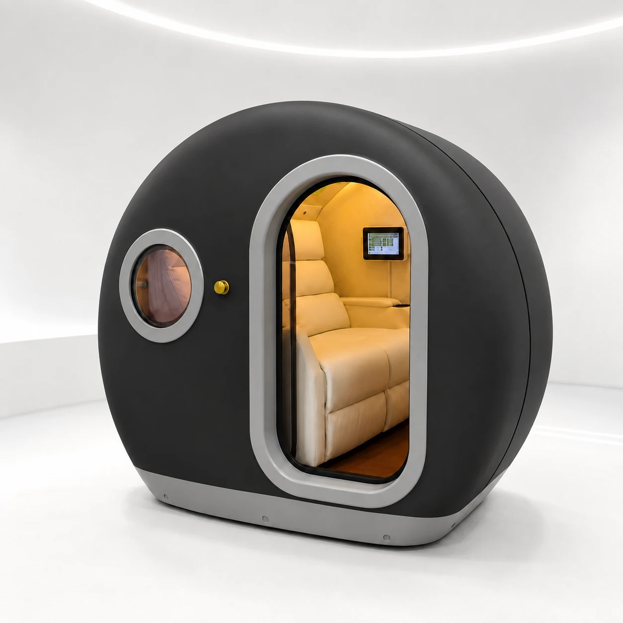 OXY-35 matte-black hard-shell hyperbaric chamber