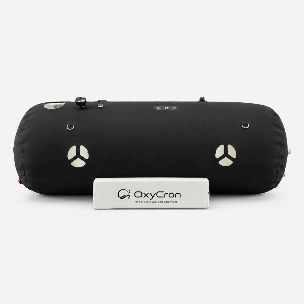 Oxycron Black Soft Hyperbaric Oxygen Chamber Front View