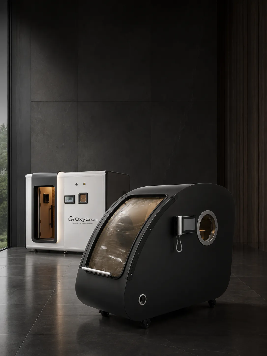 OxyCron Premium Hyperbaric Chambers in a Luxury Wellness Room